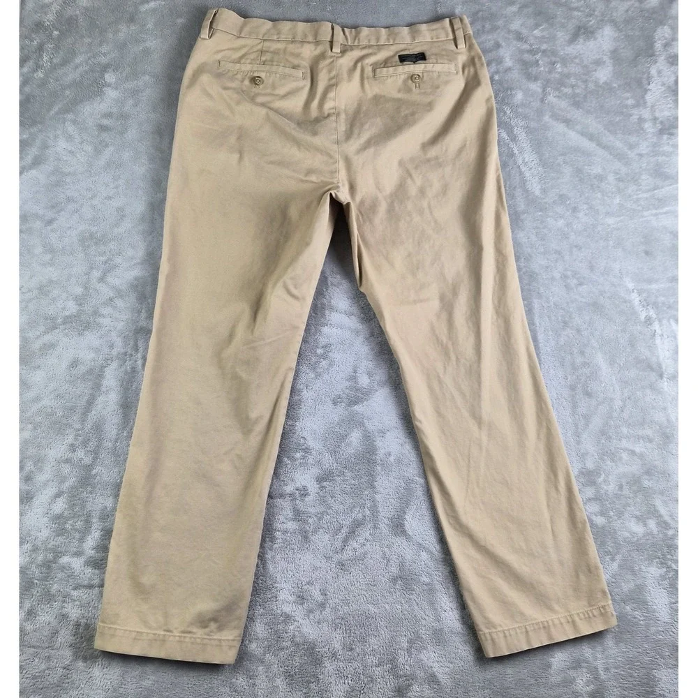 Banana‎ Republic Emerson Pants Mens 38x32 Khaki Flat Front Straight Chino Preppy